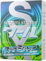 Презервативы Sagami Xtreme Mint с ароматом мяты - 3 шт.