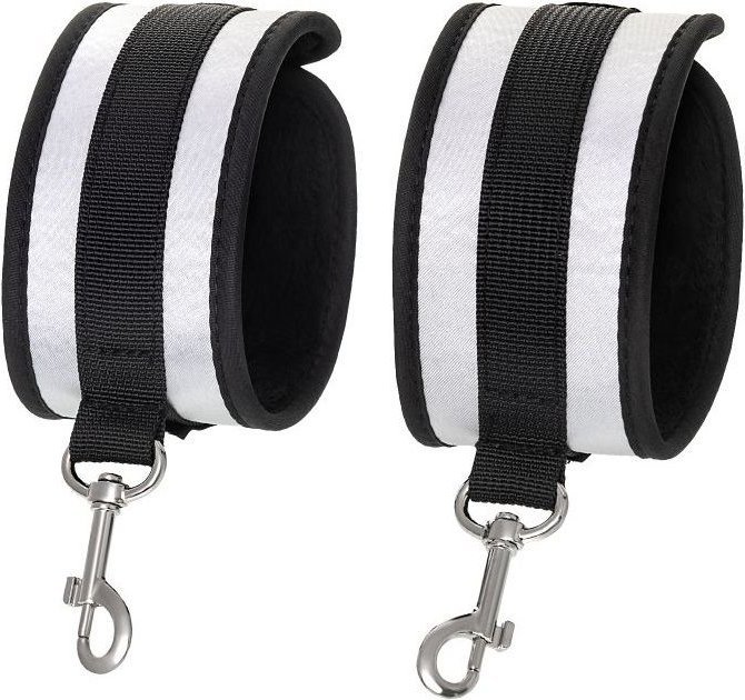 Серебристо-черные наручники Anonymo