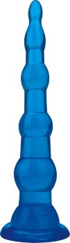 Голубая анальная елочка на присоске Anal Beads With Suction Base - 17,1 см.