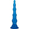 Голубая анальная елочка на присоске Anal Beads With Suction Base - 17,1 см.