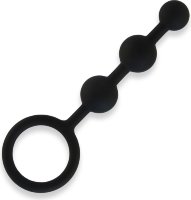 Черные силиконовые анальные бусы Silicone Anal Beads - 14 см.