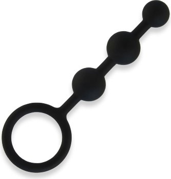 Черные силиконовые анальные бусы Silicone Anal Beads - 14 см.