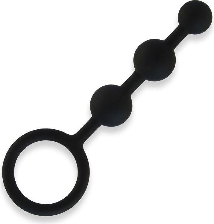 Черные силиконовые анальные бусы Silicone Anal Beads - 14 см.