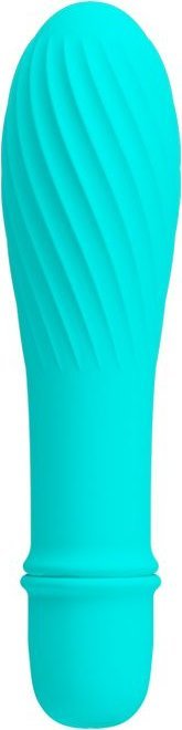 Мятный вибратор Solomon с бороздками - 12,3 см.