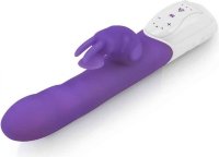Фиолетовый вибромассажер с клиторальной стимуляцией Clitoral Suction Rabbit - 24,5 см.