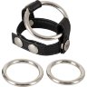 Подхват для мошонки с 3 съемными эрекционными кольцами Leder-Riemen
