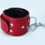 Красные кожаные наручники с меховым подкладом  Цена 3 583 руб. - Красные кожаные наручники с меховым подкладом