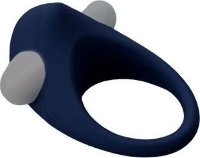 Гладкое синее эрекционное виброкольцо STIMU RING