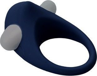 Гладкое синее эрекционное виброкольцо STIMU RING