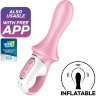 Розовый вибромассажер Air Pump Booty 5+ - 18,1 см.