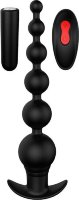 Черный анальный вибромассажер REMOTE GRADUATING BEADS - 20,7 см.