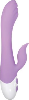 Сиреневый вибромассажер-кролик Pleasing Petal - 19,6 см.