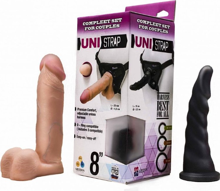 Комплект из трусиков Harness и двух насадок - 20,5 и 18 см.