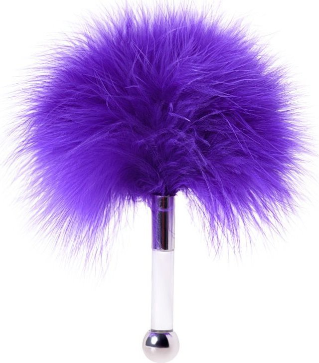 Фиолетовая пуховая щекоталка - 13 см.