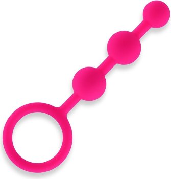 Розовые силиконовые анальные бусы Silicone Anal Beads - 14 см.