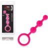 Розовые силиконовые анальные бусы Silicone Anal Beads - 14 см.