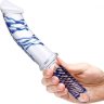 Прозрачно-синий двусторонний стимулятор 11 Realistic Double Ended Dildo - 28 см.