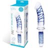 Прозрачно-синий двусторонний стимулятор 11 Realistic Double Ended Dildo - 28 см.