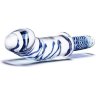 Прозрачно-синий двусторонний стимулятор 11 Realistic Double Ended Dildo - 28 см.