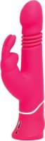 Розовый вибратор Thrusting Realistic Rechargeable Rabbit Vibrator с имитацией толчков - 22,8 см.
