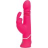Розовый вибратор Thrusting Realistic Rechargeable Rabbit Vibrator с имитацией толчков - 22,8 см.