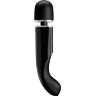 Черный мощный жезловый вибратор с изогнутой ручкой Charming Massager - 24 см.
