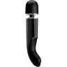 Черный мощный жезловый вибратор с изогнутой ручкой Charming Massager - 24 см.