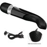 Черный мощный жезловый вибратор с изогнутой ручкой Charming Massager - 24 см.