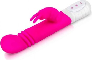 Розовый массажер для G-точки Slim Shaft thrusting G-spot Rabbit - 23 см.