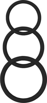 Набор из 3 черных эрекционных колец Magnum Force Cock Ring  Цена 950 руб. Набор из 3 эрекционных колец. Кольца плотные, неэластичные. Диаметр колец - 5, 4,2 и 3,2 см. Страна: Китай. Материал: силикон.