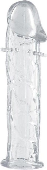 Гладкая прозрачная насадка с усиками под головкой - 12,5 см.