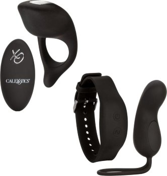 Черный вибронабор для двоих Silicone Remote Foreplay Set