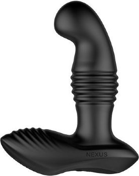 Черный массажер простаты Nexus Thrust с возвратно-поступательными движениями - 13,8 см.