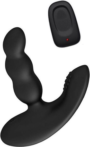 Черный силиконовый стимулятор простаты Levett Nitoc с пультом ДУ