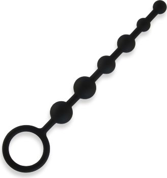 Черные силиконовые анальные бусы Silicone Anal Beads - 21 см.