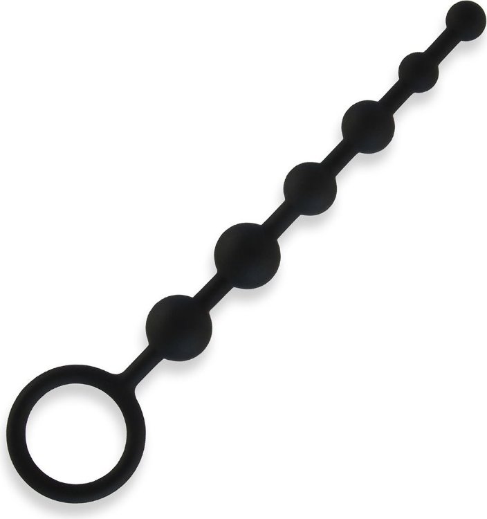 Черные силиконовые анальные бусы Silicone Anal Beads - 21 см.