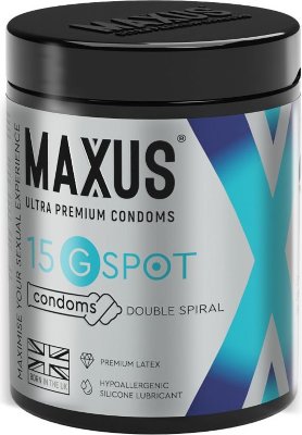 Гладкие презервативы Maxus G spot с двойной спиралью - 15 шт. Длина: 18 см. Презервативы MAXUS G spot разработаны с учетом физиологических особенностей тела женщин, чтобы увеличить стимуляцию в тех местах, о которых ходят легенды. Гладкая и уникальная форма (двойная спираль) - способствует стимулированию точки G, усиливая удовольствие для обоих. Выполнены из высококачественного латекса, в силиконовой смазке. В комплекте кейс для хранения. Номинальная ширина - 54 мм. Толщина стенки - 0,06 мм. В упаковке - 15 шт. Страна: Великобритания. Материал: латекс.