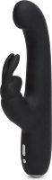 Чёрный вибратор Slimline G-Spot Rechargeable Rabbit Vibrator - 24,1 см.