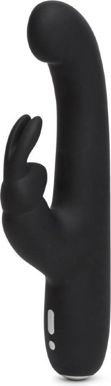 Чёрный вибратор Slimline G-Spot Rechargeable Rabbit Vibrator - 24,1 см.