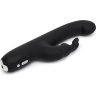 Чёрный вибратор Slimline G-Spot Rechargeable Rabbit Vibrator - 24,1 см.