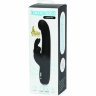 Чёрный вибратор Slimline G-Spot Rechargeable Rabbit Vibrator - 24,1 см.
