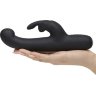 Чёрный вибратор Slimline G-Spot Rechargeable Rabbit Vibrator - 24,1 см.