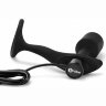 Черная анальная вибропробка с эрекционным кольцом Vibrating Snug Tug M