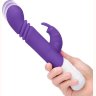 Фиолетовый массажер для G-точки Slim Shaft thrusting G-spot Rabbit - 23 см.