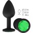 Чёрная анальная втулка с зеленым кристаллом - 7,3 см.  Цена 1 784 руб. - Чёрная анальная втулка с зеленым кристаллом - 7,3 см.