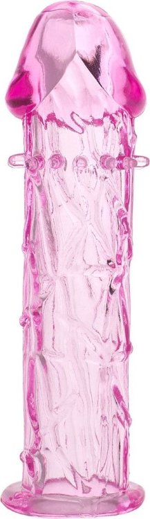 Гладкая розовая насадка с усиками под головкой - 12,5 см.