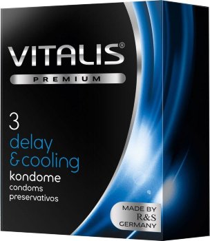 Презервативы VITALIS PREMIUM delay cooling с охлаждающим эффектом - 3 шт.