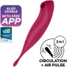 Малиновый вибромассажер Twirling Pro+
