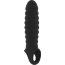 Чёрная ребристая насадка Stretchy Penis Extension No.32  Цена 3 551 руб. - Чёрная ребристая насадка Stretchy Penis Extension No.32