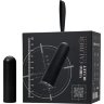 Черная перезаряжаемая вибропуля RealStick CALIBER - 7 см.